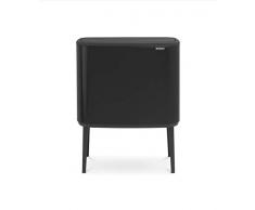 Brabantia 316067 Bo Touch Bin Abfalleimer, Edelstahl, Schwarz, 3 x 11 L