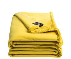 Reborn Bliss-Decke – Kunstfell Kuscheldecke – flauschige und luxuriöse Fellimitat-Decke mit glatter Rückseite - 140x190 cm – 160 curry – von ’zoeppritz since 1828’