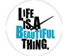 Postershop VM14A1192 Glas Wanduhr, White, 34 x 34 x 3 cm