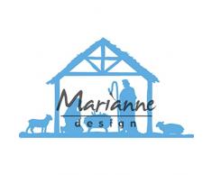 Marianne Design LR0559 Creatables Präge-und Stanzschablone, Weihnachtskrippe, für Handwerksprojekte, Metall, hellblau, 15 x 10,5