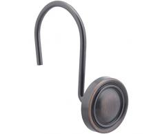 AmazonBasics – Haken für Duschvorhang, klassische Knopf-Haken, Bronze mit Ölschliff