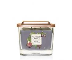 Yankee Candle Elevation Kollektion, mittelgroße quadratische Duftkerze mit 3 Dochten und Plattformdeckel, Fig & Cloves