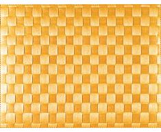 Saleen Tisch-Set, Flechtoptik, Maße: 30 x 40 cm, Eckig, Kunststoff, Gelb, 01010102101