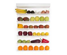 FRUITWALL - Obstregal zum Aufhängen I Obst Hängekorb I Obstschale Design I Wandregal für Obst & Gemüse I Hängeregal I Gemüseampel I Obst Aufbewahrung Wand I Küchenregal für die Wand I 6 Etagen - Weiß