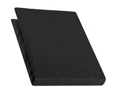 aqua-textil Pur Topper Spannbettlaken 140x200-160x200 cm schwarz Boxspringbetten Auflage Topperlaken Baumwolle