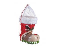 Happy People 43865 Tib Heyne - Nikolaus-Stiefel, klein, Elch mit Tüllmanschette, einzeln, 16 cm