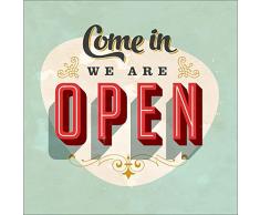 Pro-Art gla927a Wandbild Glas-Art Come in we are open, 30 x 30 cm