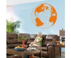INDIGOS 4052166148894 Wandtattoo w666 Globen Wandaufkleber 120 x 119 cm, orange