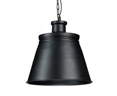 Relaxdays Hängelampe Metall groß mit E27 Fassung bis 40W HBT 150 x 36 x 36 cm Hängeleuchte mit hohem Schirm Pendellampe Industrie aus lackiertem Metall Pendelleuchte im schlichten Design, schwarz