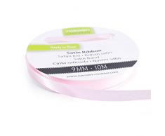 Vaessen Creative 301002-2006 Satinband Rosa, 9 mm x 10 Meter, Schleifenband, Dekoband, Geschenkband und Stoffband für Hochzeit, Taufe und Geburtstagsgeschenke, 9MM