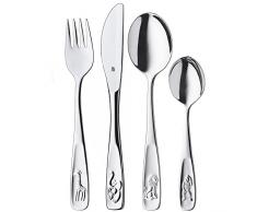 WMF Tiere Kinderbesteck, 4-teilig, ab 3 Jahren, Cromargan Edelstahl poliert, spülmaschinengeeignet, in einem hochwertigen Geschenkkarton mit allgemeiner Abbildung