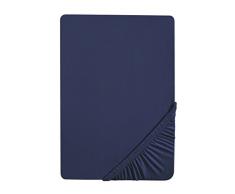 Biberna 77155/290/087 Jersey-Stretch Spannbetttuch (nach Ãko-Tex Standard 100, ca. 180 x 200 cm bis 200 x 200 cm) marine