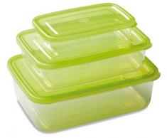 DEA HOMEART862VE Rechteckige Frischhaltedosen Set, 3-teilig, 0,5/1,5/2,5 L, 21 x 28 x 10 cm, grün