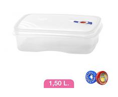 Juypal rechteckig Food Aufbewahrungsbox mit Mikrowelle Ventil und transluzenten Deckel, sortiert, 1,5 Liter,