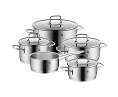 WMF Merano Topfset 5-teilig, Cromargan Edelstahl poliert, Töpfe mit Glasdeckel, Induktionstöpfe, Topf Induktion, unbeschichtet