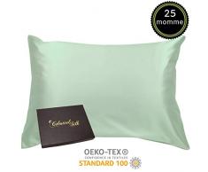 Celestial Silk Kissenbezug für 25 Momme Maulbeerseide, 100% Seide, Charmeuse Seide auf beiden Seiten, in Geschenkverpackung Standard mintgrün