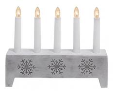 Star 169 – 02 Schneeflocke Kerzenleuchter 5 Lichter zementgrau grau 24 x 28 cm