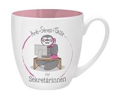 Gruss & Co 45499 Anti-Stress Tasse für Sekretärinnen, 45 cl, Geschenk, New Bone China, Rosa, 9.5 cm