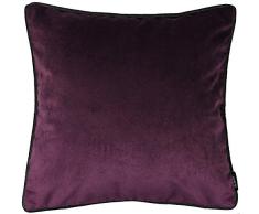 McAlister Textilien Kissenbezug matt Samt in Aubergine Violett 55 x 55 cm für Samtkissen griffester Samt edel paspeliert, erhältlich in 25 Farben Kissenhülle für Sofakissen für Sofa, Couch