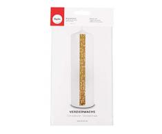 Rayher 31547000 Verzierwachs Kreise, gold glänzend, Verzierwachsplatte 20 x 10 cm, Wachsfolie zum Kerzen verzieren, Kerzenwachs, Wachsfolie
