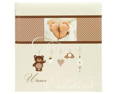 Goldbuch Enkelkindalbum, Little Mobile, 25 x 25 cm, 60 weiße Blankoseiten mit Pergamin-Trennblättern, Kunstdruck mit UV-Lack, Beige, 24237
