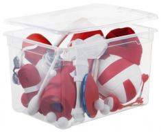 Sundis Clear Box Maxi Aufbewahrungsbox 46 l mit Deckel, Kunststoff (PP), transparent, 46 Liter (55 x 37,5 x 32 cm)