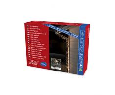 Konstsmide 3649-110 Micro LED Lichterkette, gefrostet / für Außen (IP44) / 1200 warm weiße Dioden / 24V Außentrafo / schwarzes Kabel