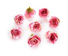 Seidenblumen in Großhandel Kunstblumen Köpfe Pfingstrose Blütenkopf Seide Künstliche Blumen Hochzeit Dekoration DIY Girlande Handwerk Blume 30 Stück 4 cm rosarot