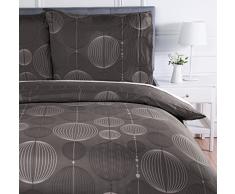 AmazonBasics - Bettwäsche-Set, Mikrofaser, 140 x 200 cm, Industrial-Grau