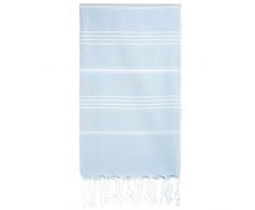 Cacala Türkische Badetücher, Pure-Serie, Baumwolle, Babyblau, 95 x 175 x 0.5 cm