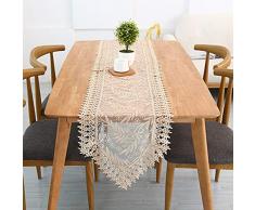 CKBAKIE CK045 Tischläufer, handgefertigt, Spitze, für Abendessen, Unkrautpartys, Dekoration, 40 x 180 cm 40x180cm helles kaffebraun