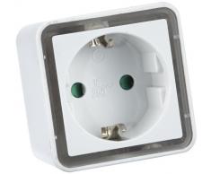 Hama Cube Nachtlicht (stromsparendes LED-Orientierungs- und Stimmungslicht mit Dämmerungssensor, integrierte Steckdose) weiß