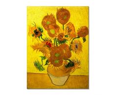 wieco Art – Moderne abstrakte Blumen Giclée-Leinwanddruck gespannt und gerahmt Artwork Vase mit fünfzehn Sonnenblumen von Van Gogh Öl Gemälde Reproduktion Bilder auf Leinwand Art Wand für Home Décor van-0015