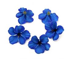 100/lot Spring Seide Orchidee Künstliche Blume Köpfe Gladiolen Cymbidium Blumen für Hochzeit Dekoration königsblau