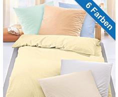 biberna Sleep & Protect Bettwäsche Garnitur mit Kopfkissenbezug, Baumwolle, ciel, 1x 135x200 cm + 1x 80x80 cm