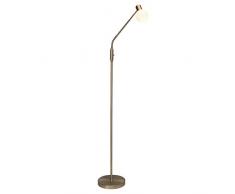 Brilliant Philo Standleuchte, groß, 1x LED E14 3W, 260LM, 3000K Inklusive, Metall/Glas, messing/weiß G16358/18