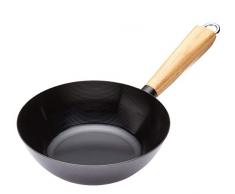 Kitchen Craft Pure Oriental Wok aus Carbonstahl mit Holzgriff und Antihaftbeschichtung, 20 cm