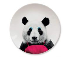 MUSTARD - Wild Dining Panda Dinner Plate I Keramik Teller I 100% Keramik I Runder Essteller I besonders I lustiger Speiseteller I Teller mit Tierprint I Geschenkidee für Studenten - Patricia Panda