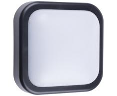 Smartwares 10.042.25 LED Außenwandleuchte Eckig, 10 Watt, IP54, Plastik, schwarz, 10 x 20 x 20 cm