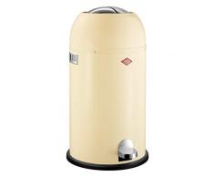 Wesco 33 L 184 631 Kickmaster Abfallsammler 33 Liter Mandel 37.5 x 37.5 x 69cm (L/B/H), Edelstahl