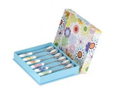 Crazy Daisy Teelöffel, Edelstahl, Mehrfarbig, 6 Stück