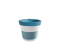 Kahla cupit Becher 0,23 l mit Trinkdeckel in Green Lagoon, Coffee to Go Mug aus Porzellan mit innovativer Magic Grip Beschichtung, Pro Öko, 10 x 6 x 9.9 cm