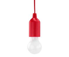 HyCell Pull Light in rot mit Zugschalter inkl. AAA Batterien - tragbare LED Lampe warmweiß - mobile Leuchte ideal für Garten Schuppen Zelt Camping Dachboden Kleiderschrank oder Party Dekoration