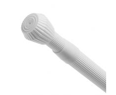 Tatkraft Hochwertige Duschvorhangstange Teleskop für Badewanne Rostsicherer Stahl im Plast 130-240cm D 25mm, weiÃ