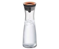 WMF Basic Wasserkaraffe, Glas, Karaffe 1l, Höhe 30,2 cm, Glaskaraffe mit Deckel, Silikondeckel, CloseUp-Verschluss, kupfer