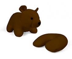 Zip & Flip Kissen Bär braun - Kuscheltier und Nackenhörnchen