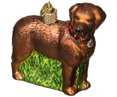 Old World Christmas Christbaumschmuck: Hunde-Kollektion, Glasornamente für Weihnachtsbaum Stehendes Schokolabor 3.25 Schokoladenbraun