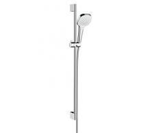 hansgrohe Duschsystem (Duschkopf, Schlauch, Duschstange, Croma Select E Regendusche 0,90m, 3 Strahlarten) Weiß/Chrom