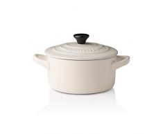 Le Creuset Mini-Cocotte/ Bräter, Rund, 200 ml, 10 x 5 cm, Steinzeug, Creme