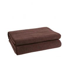 Soft-Fleece-Decke - Polarfleece-Decke mit Häkelstich - flauschige Kuscheldecke - 160x200 cm - 880 dark brown - von zoeppritz since 1828